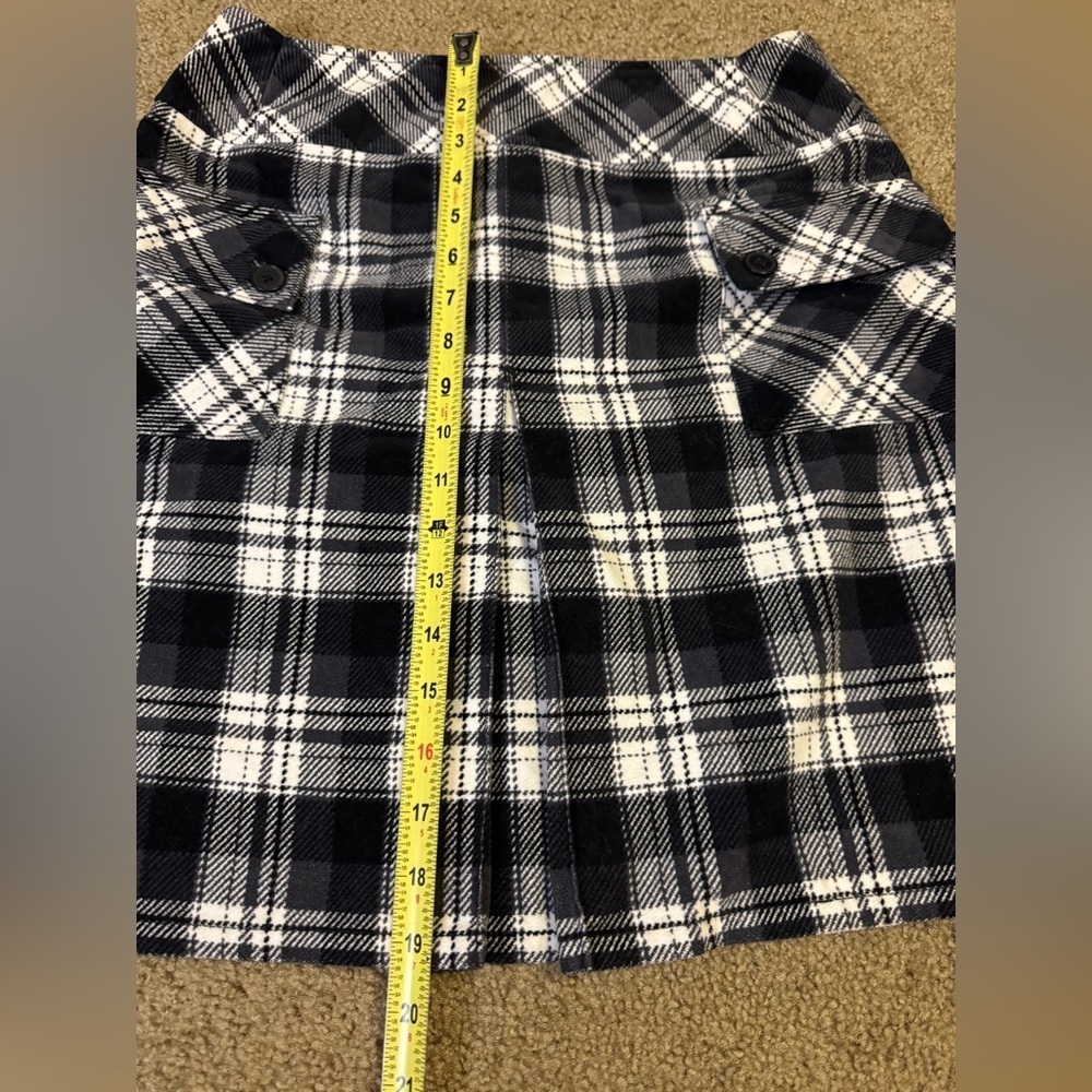 ANN TAYLOR LOFT Black White Plaid Cotton Skirt Academia Casual Basic Preppy Sz6 - Picture 9 of 10